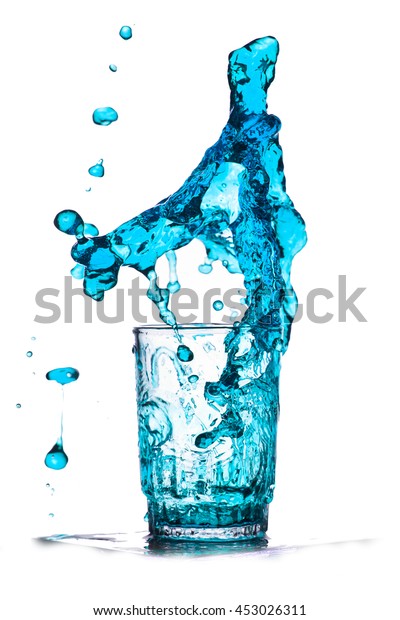 Drink Cocktail Blue Splash Out Glass Stock Photo (Edit Now) 453026311