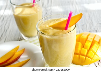Drink with mango and yoghurt