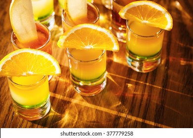 Drink shots with fruits