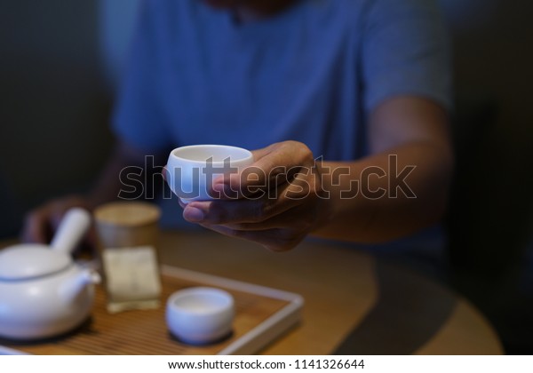 Drinking China Tea Room Man Drinking Stock Photo Edit Now