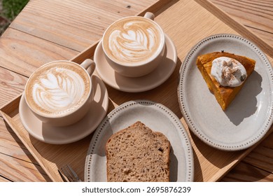 Drinking coffee in a stylish cafe