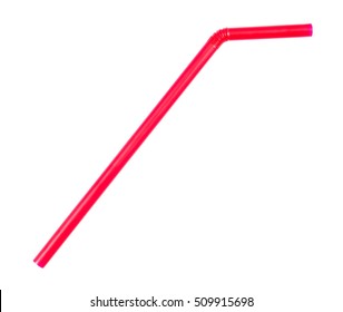 drinking straw isolated on white.Red straw isolated 