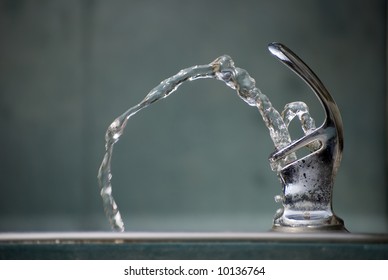 Drinking Water Flowing From A Fountain