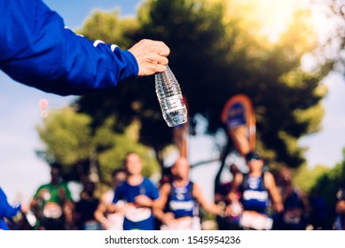 Drinking water is important when we exercise like running to avoid becoming dehydrated.