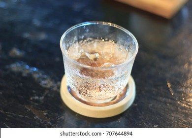 Drinking water on the table