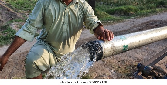 Drinking Water From Tube Well At Agriculture Fields - World Water Day - Save Water - March 22