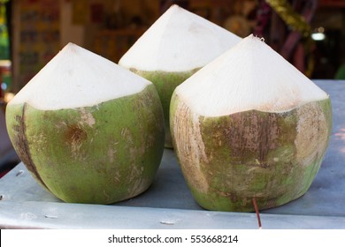 drinking young coconut