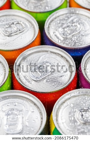 Drinks lemonade cola drink softdrinks in cans portrait format can