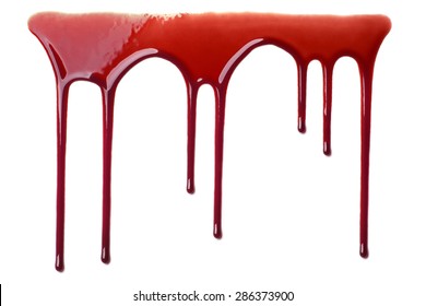 Dripping blood isolated on white