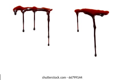 Dripping Blood Isolated On White