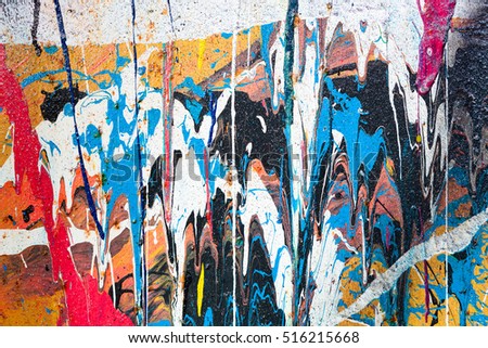 Dripping paint graffiti wall background