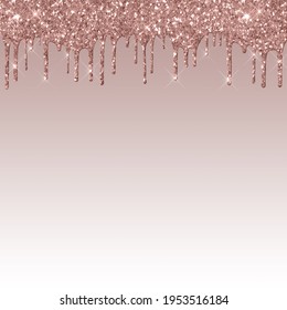 Dripping Rose Gold  Glitter Digital Paper