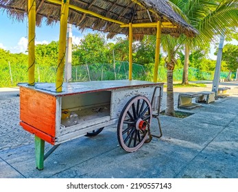 Drivable orange tropical juice shop on wheels in Playa del Carmen Mexico - Powered by Shutterstock