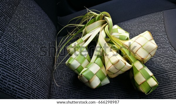 Drive Hope safely message during Hari Raya with\
isolated Ketupat icon