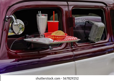 Drive In Movie Theater With Waitress Service