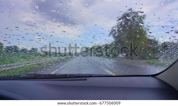 Drive on heavy rain\
roads.