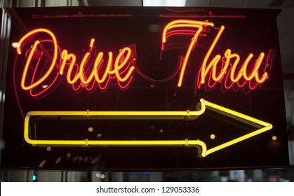 drive thru neon sign