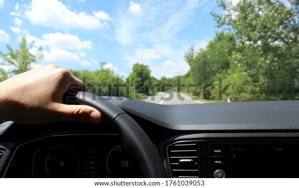 Drive your car in the countryside in summer -\
tourism or commuter