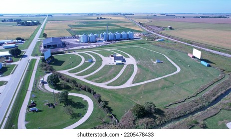 Drive-In Movie Theater In Rural Illinois.