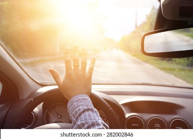 driver blinded by a bright light