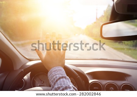driver blinded by a bright light