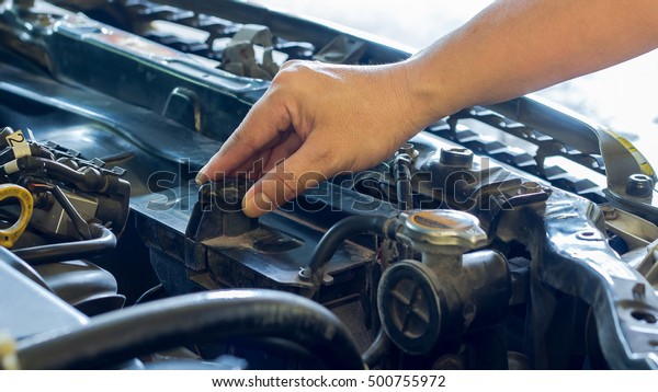 Driver checking the car before used or buy and\
sell,machanic service\
