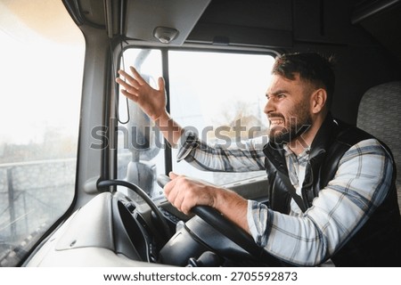Driver expressing frustration and anger while driving, gesturing with hand, dealing with traffic stress and aggressive behavior