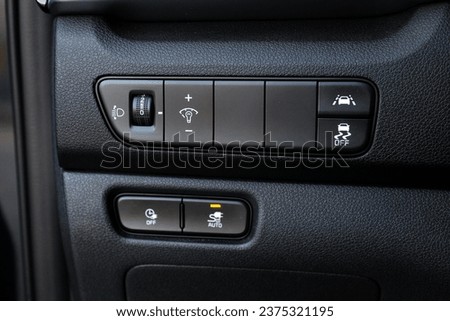 Driver Knee Pad Panel modern car. Car Hud Switch. ESP off Switch