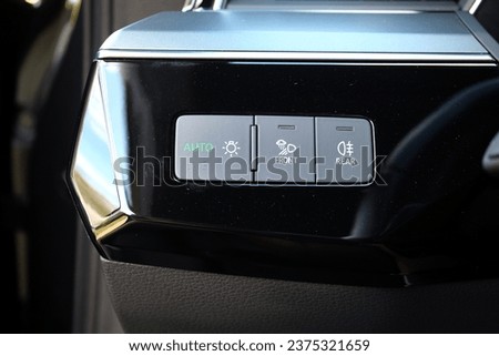 Driver Knee Pad Panel modern car. Car Hud Switch. ESP off Switch. Car light switch. Headlight control switch.