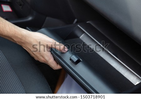 Driver Opening Empty Glovebox Compartment Inside Car
