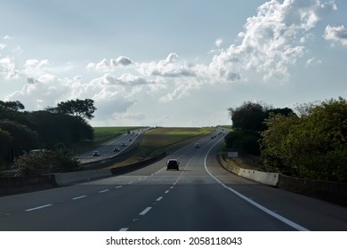 Driver Point Of View At The Highway                 