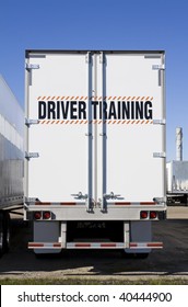 Driver Training Sign On Back Of Truck