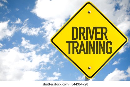 Driver Training Sign With Sky Background