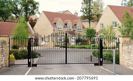 Driveway and Entrance of an Upscale Gated Community Housing Estate