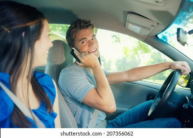 Driving: Boy Talks On Phone And To Passenger Instead Of Paying Attention