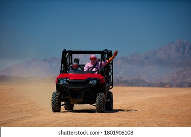 Driving A Buggy Car Through The Desert. Thrill Safari Adventures