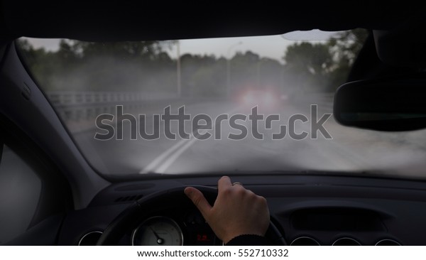 Driving car in\
fog