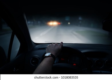 Driving A Car At Night