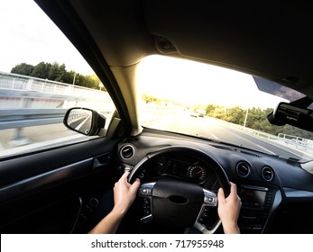 Driving Car Pov On A Highway