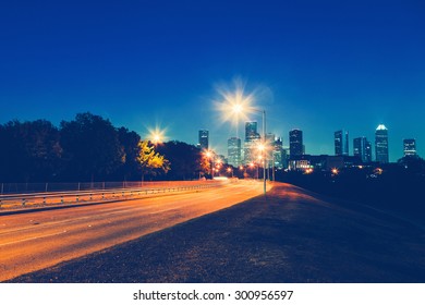 Driving In Houston At Night