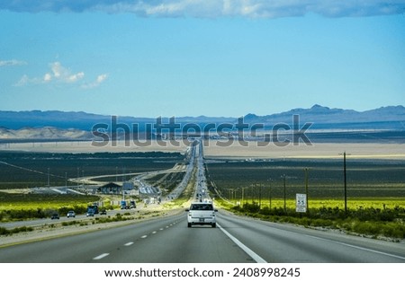Driving to Las Vegas on Interstate 15 - California, USA