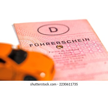 Driving license with the imprint "Führerschein", translation "driver's license" in germany - Shutterstock ID 2230611735