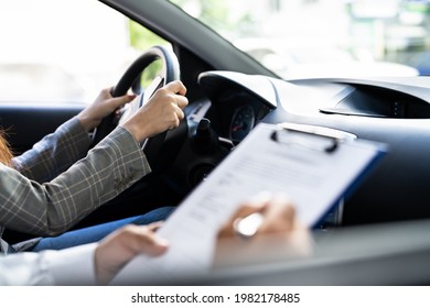 Driving License Lesson Or Test With Instructor - Shutterstock ID 1982178485
