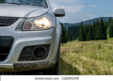 Driving my Suzuki SX4 on a muddy mountain roads 