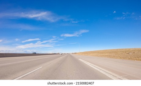 Driving On An Interstate Highway In Suburban America.