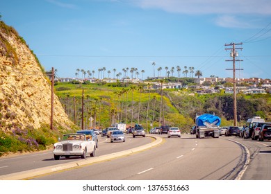 Driving On The PCH Pacific Coast Highway - MALIBU, UNITED STATES OF AMERICA - MARCH 29, 2019