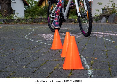 Driving Safety Training With A Bicycle In Primary School