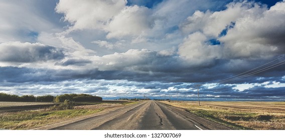 Driving From Saskatoon To Blaine Lake,SK,Canada July 05,2018