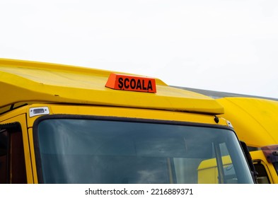 Driving School (scoala) Sign, Romanian Driving School Car Sign. Truck Driving School