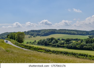 Driving Through Kent Countryside With A Car - Elham Valley, Kent, UK